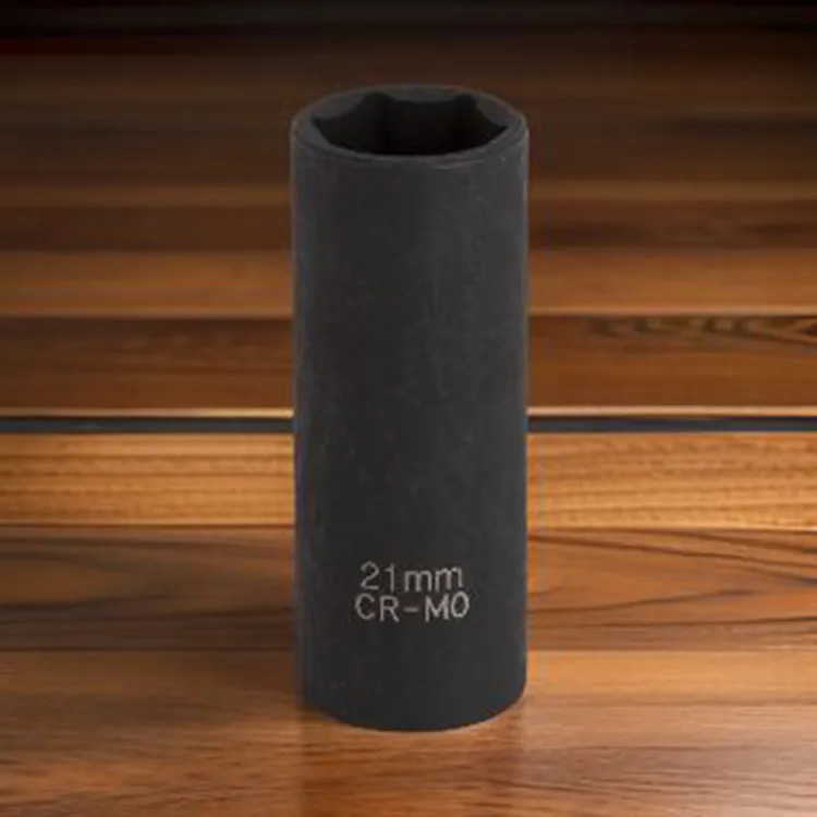 Vulcan 21mm 6-Point Deep Impact Socket, 1/2" Drive Size, Chrome Molybdenum Steel, Black - MT6580219