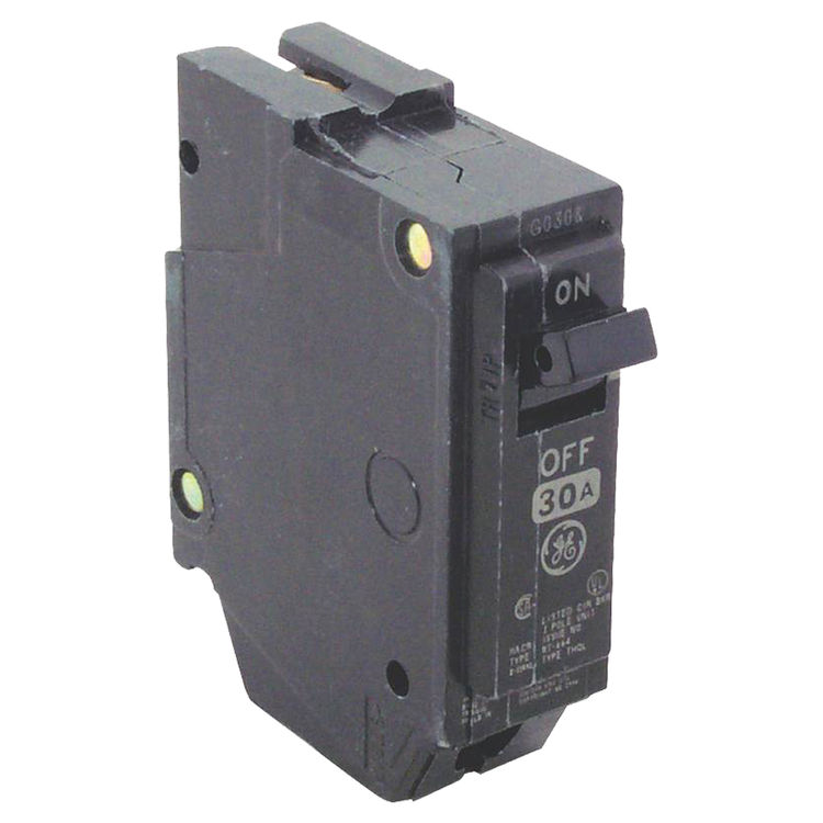 GE THQL1130 Type THQL Q-Line Standard Circuit Breaker, 120/240 VAC, 30 A, 1 P, 10 kA