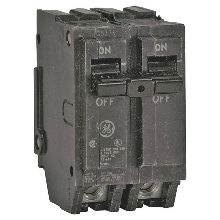GE THQL2140 Type THQL Q-Line Standard Circuit Breaker, 120/240 VAC, 40 A, 2 P, 10 kA