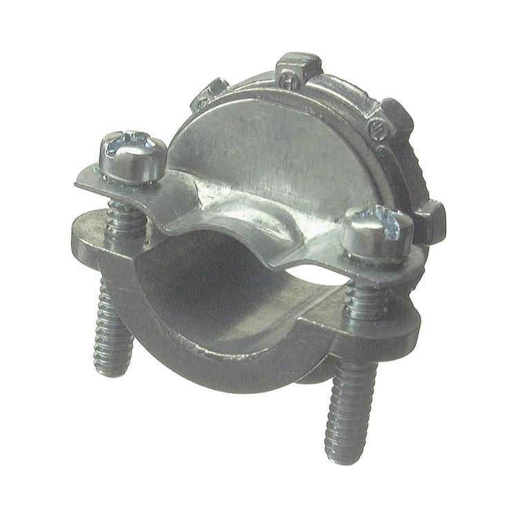 Halex 90510 Twin Screw Clamp Connector, 3/8 in EMT, Zinc