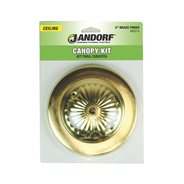 Jandorf 60214 Ceiling Canopy Kit, 7/16 in Center Hole, For Use With Outlet Box and Hang Ceiling Fixture