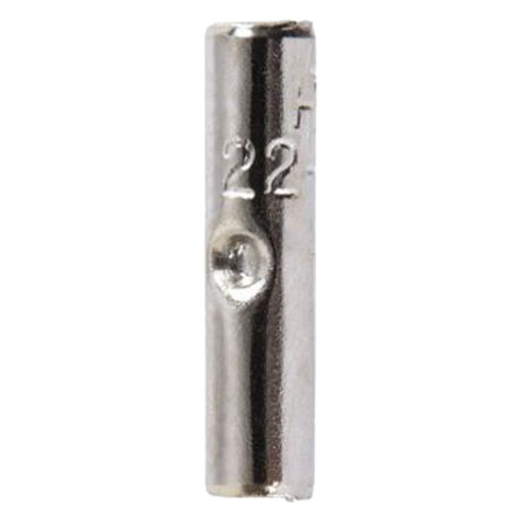 Jandorf 60929 High Temperature Butt Splice Terminal, 22 - 18 AWG, Nickel Plated Steel