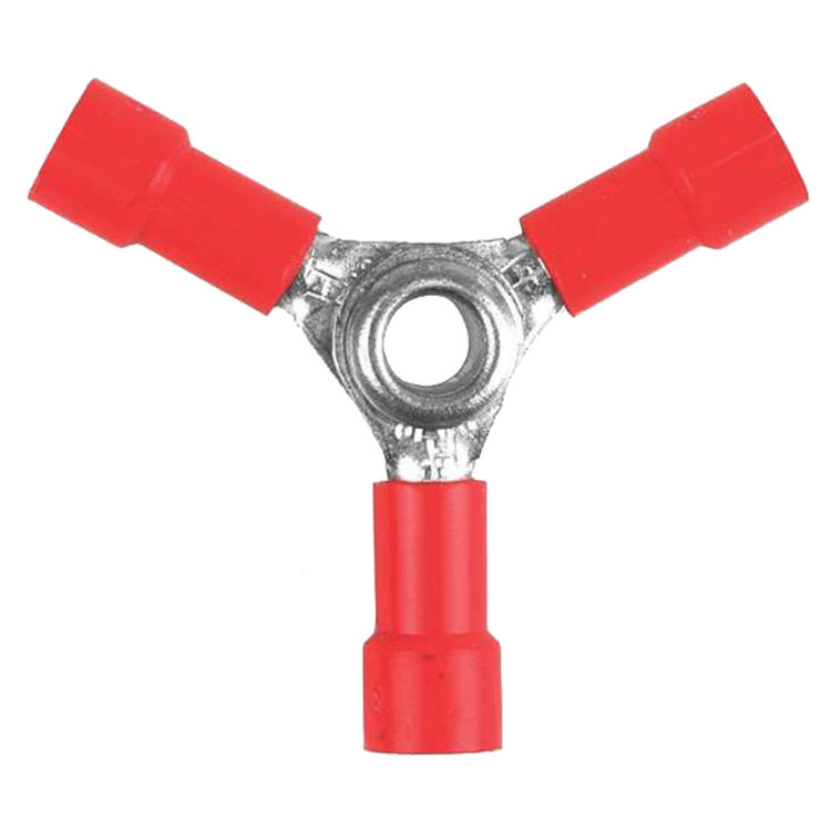 Jandorf 60932 3-Way Butt Splice Terminal, 22 - 18 AWG, Insulated, Tin Plated Copper, Red