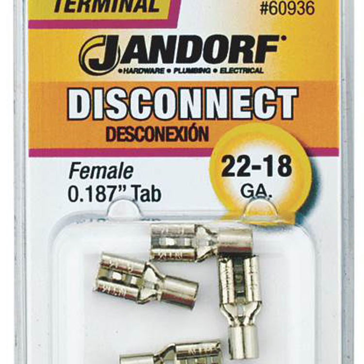 Jandorf 60936 High Temperature Disconnect Terminal, 22 - 18 AWG, Non-Insulated