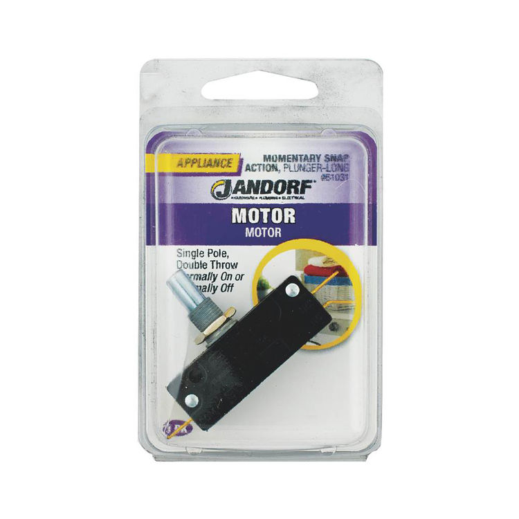 Jandorf 61031 Long Plunger Single Circuit Push Button Switch, 125 V, 21 A, 1 P