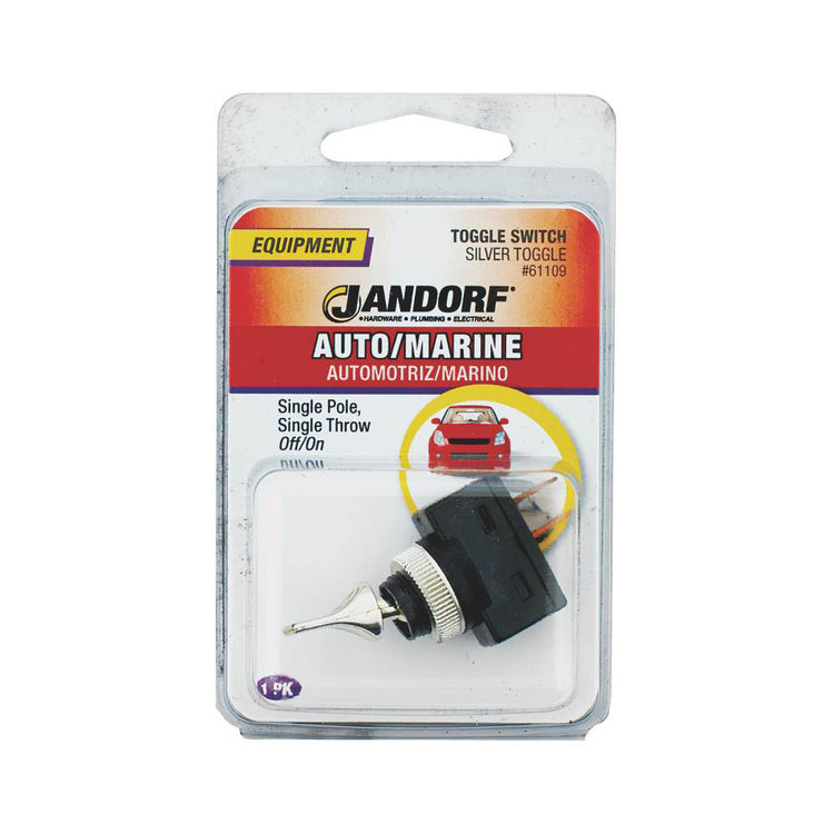 Jandorf 61109 Double Circuit Toggle Switch, 12 V, 20 A, 1 P, Silver