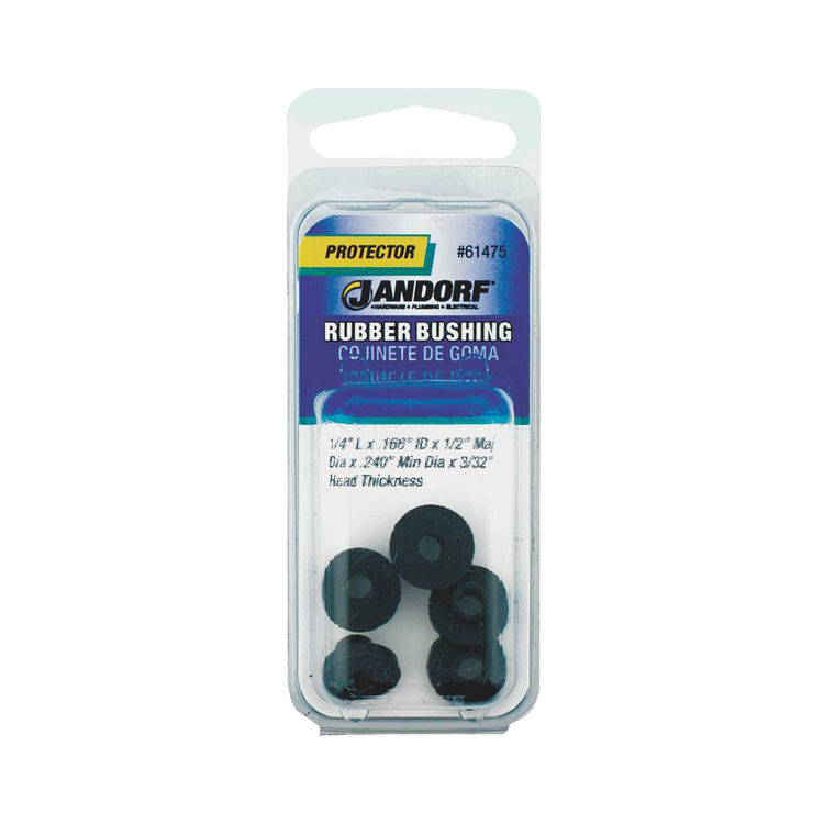 Jandorf 61475 Insulated Conduit Bushing, 0.166 in, Rubber