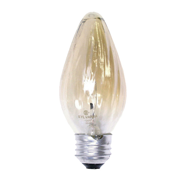 Osram Sylvania 13820 Decorative Incandescent Lamp, 25 W, 120 V, F15, Medium Screw ,, 1500 hr