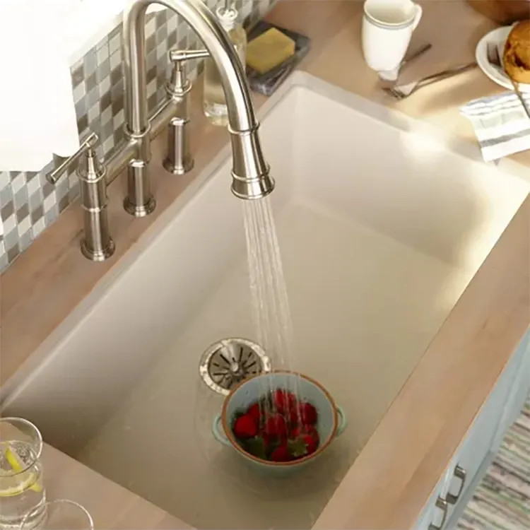 Elkay Quartz Classic Putty 33in x 20-7/8in x 9-7/16in Drop-in with Rear Center Drain, Single Bowl Sink - ELGR13322PT0