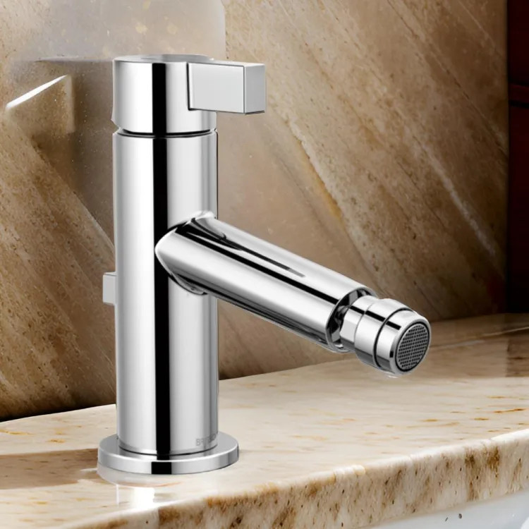Brizo Litze Single Handle Bidet Faucet with Metal Pop-Up Drain, Polished Chrome - 68135-PC