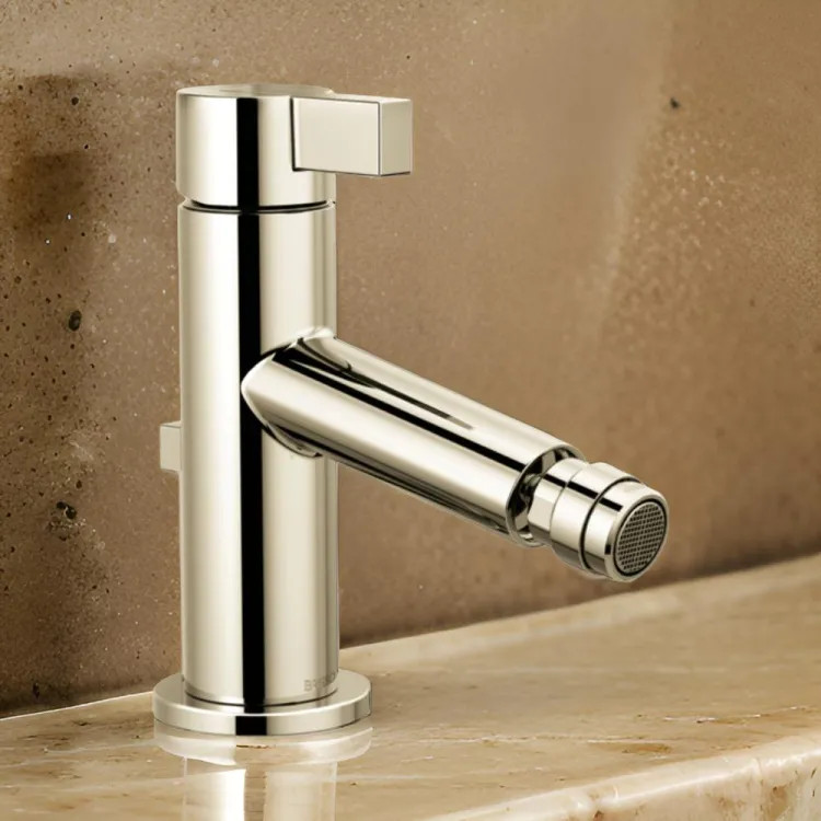 Brizo Litze Single Handle Bidet Faucet with Metal Pop-Up Drain, Brilliance Polished Nickel - 68135-PN