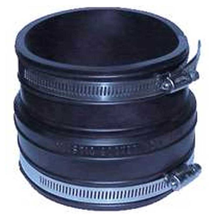 Fernco 1060 Flexible Pipe Coupling, 3 in x 3.97 in, Plastic Socket, 4.3 psi, PVC