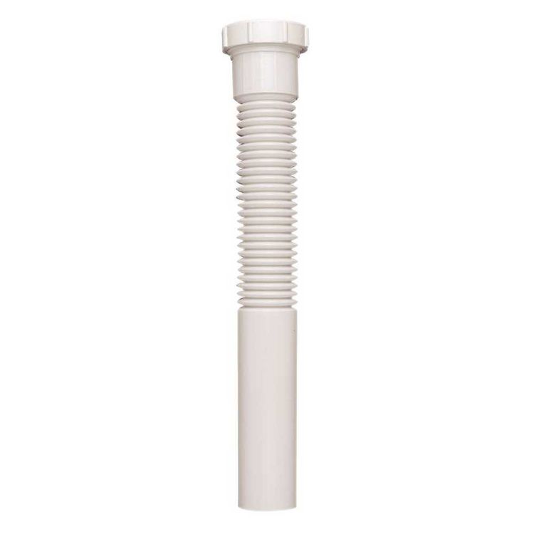 Plumb Pak Flex N Fix PP812-6 Flexible Extension Tube, 1-1/2 in Dia X 12 in L, Slip Joint, Plastic