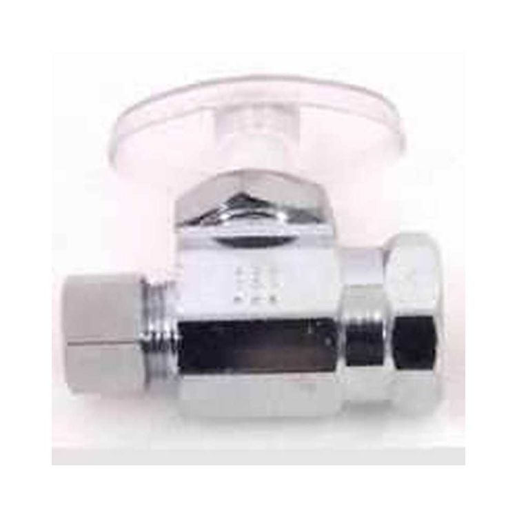 Plumb Pak PP20053LF 1/4 Turn Straight Shut-Off Valve, 1/2 X 3/8 in, FIP X OD, Brass Body, Chrome Plated