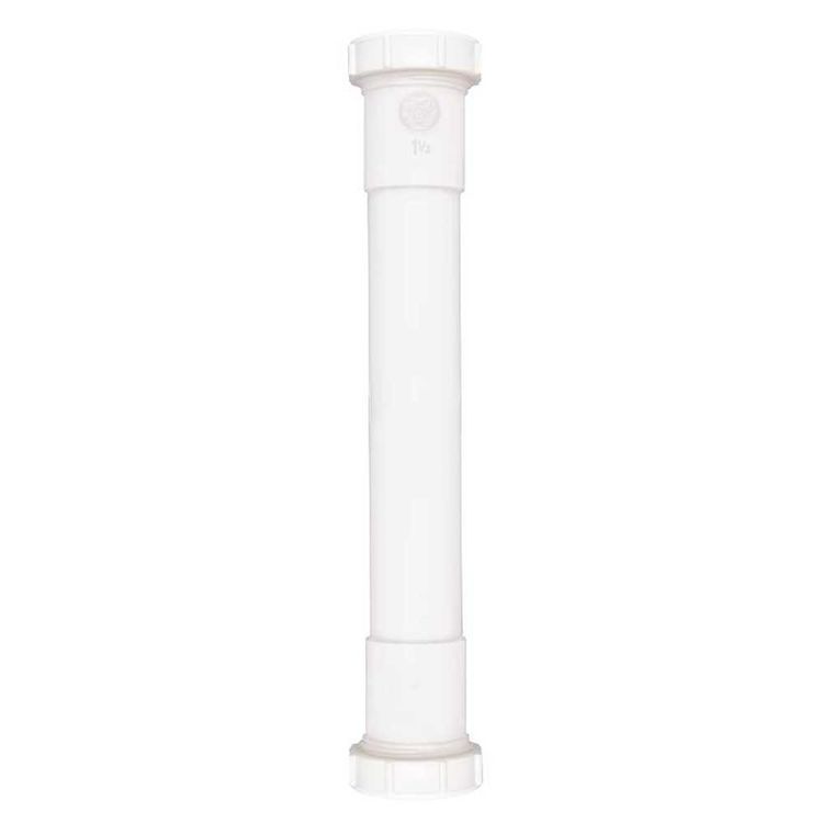 Plumb Pak PP55-2W Extension Tube, 1-1/2 in Dia X 6 in L, Slip Joint, Plastic, White