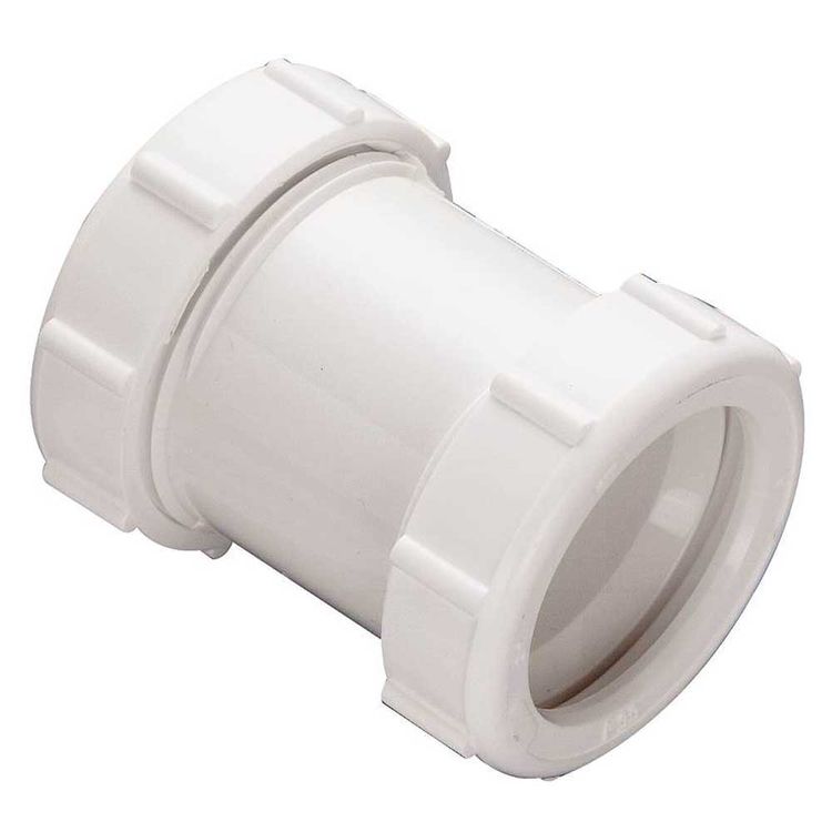 Plumb Pak PP55-4W Straight Extension Sink Drain Coupling, 1-1/2 in, Slip, Plastic, White