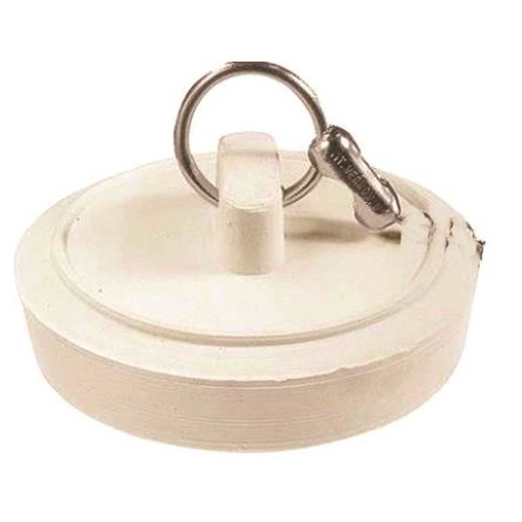 Plumb Pak PP820-1 Duo Fit Drain Stopper, Fits Size 1-1/8 - 1-1/4 in, Rubber, White