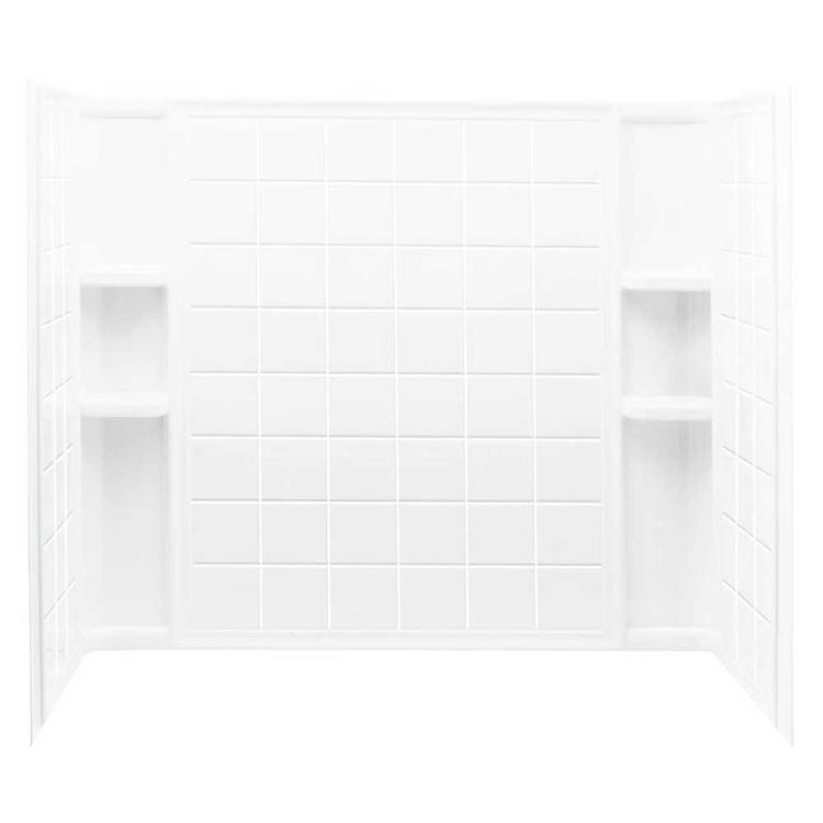 Sterling Ensemble 7112 3-Piece Tile Surface Shower Wall Kit, 60 in L X 33-1/4 in W X 54 in H, White