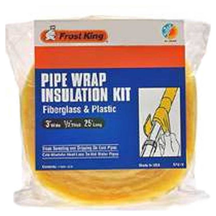Frost King SP41X Pipe Wrap Insulation Tape, 6 in Pipe, 3 in OD x 25 ft L x 1/2 in T, Fiberglass