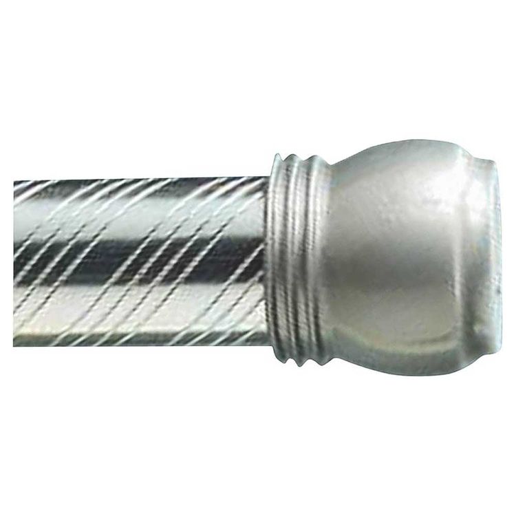Zenith 804SS Shower Curtain Rod, 1-1/4 in Dia x 72 in L, Steel/Plastic