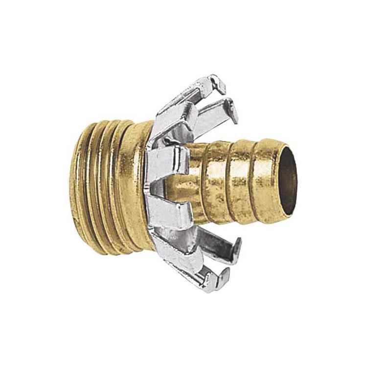 Gilmour C12M Clinch Hose Repair Coupler, 1/2 in, Male, Brass