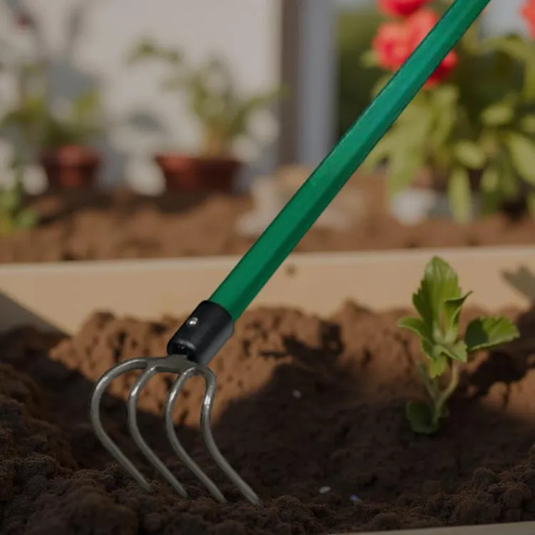 Landscapers Select 5" 4-Tine Garden Cultivator, Ergonomic Fiberglass Handle - 34576
