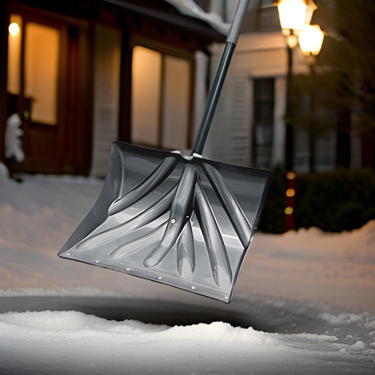 Vulcan Snow Shovel with Sleeve, 18" Combo Poly Blade, and D-Grip Handle - 34631