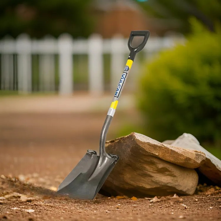 Vulcan PCY-F Shovel with 29" D-Shaped Fiberglass Handle and Open-Back Blade, Crimped Collar - 33254 PCY-F