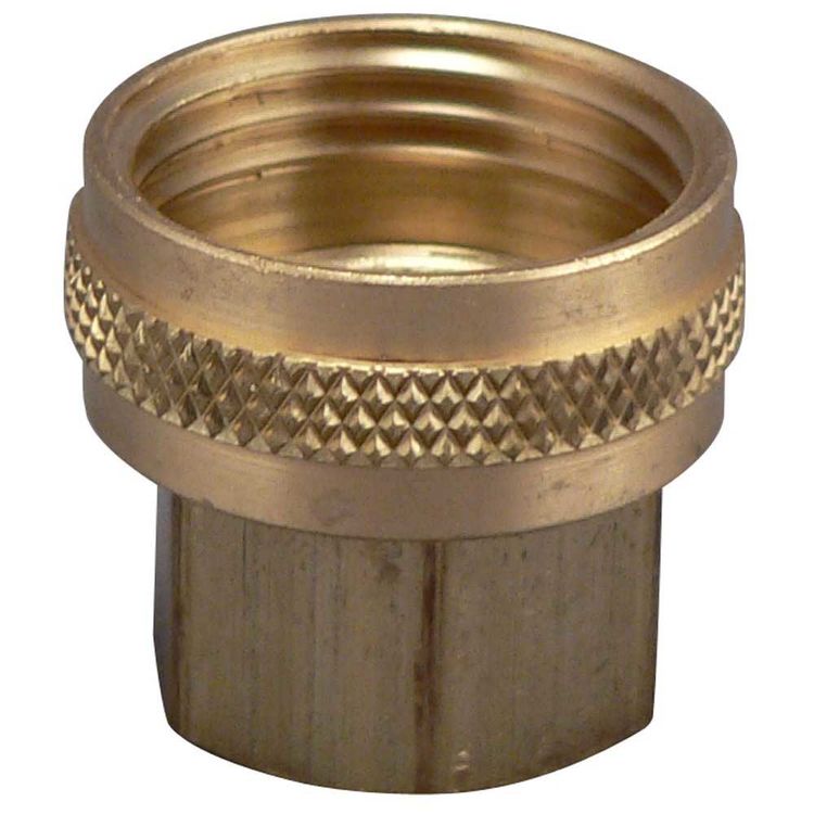 Plumb Pak PP850 Swivel Garden Hose Adapter, 3/4 X 1/2 in, FHT X FIP, Brass