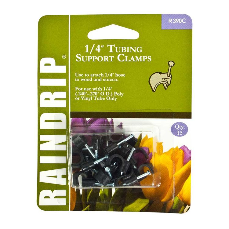 Raindrip R390CT Tube Support Clamp, 1/4 in, Poly
