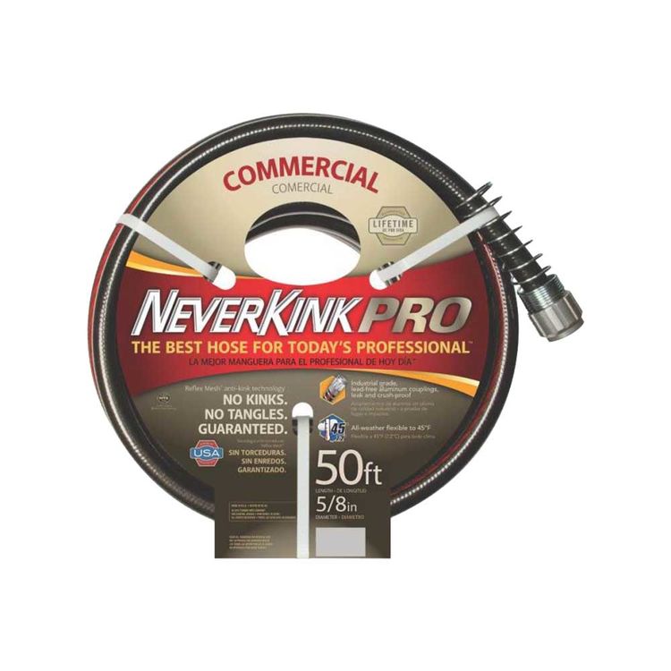 Neverkink Pro 8884-050 Commercial Garden Hose, 5/8 in ID 50 ft L