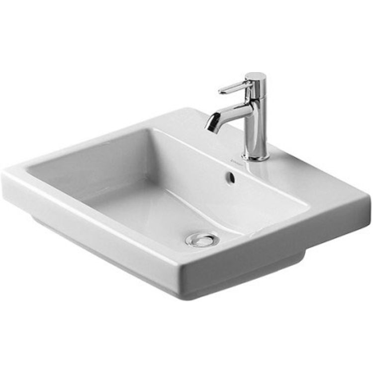 Duravit 0315550000 Vero 21-5/8" Drop In Vanity Bathroom Sink with Overflow and Tap Platform 
