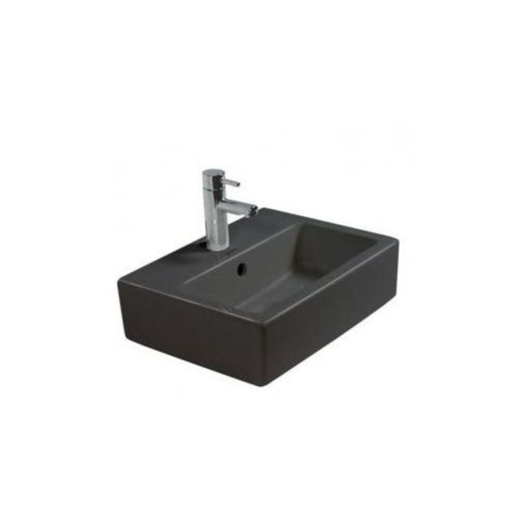 Duravit 0704450827 Vero 17 3/4" Wall Mount Bathroom Sink with Overflow and Tap Platform - Black And Mount Type