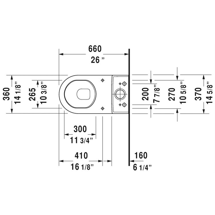 Duravit 01280900921 Starck 3 Dual Flush Two-Piece Floor Mounted Close Coupled Elongated Toilet - White