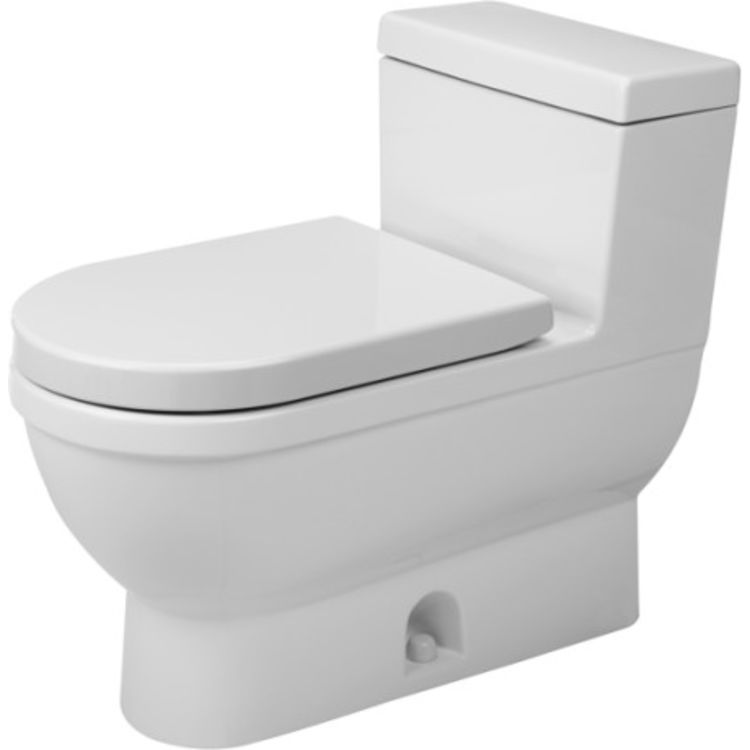 Duravit 2120012001 Starck 3 Single Flush One-Piece Floor Mounted Elongated Toilet - White