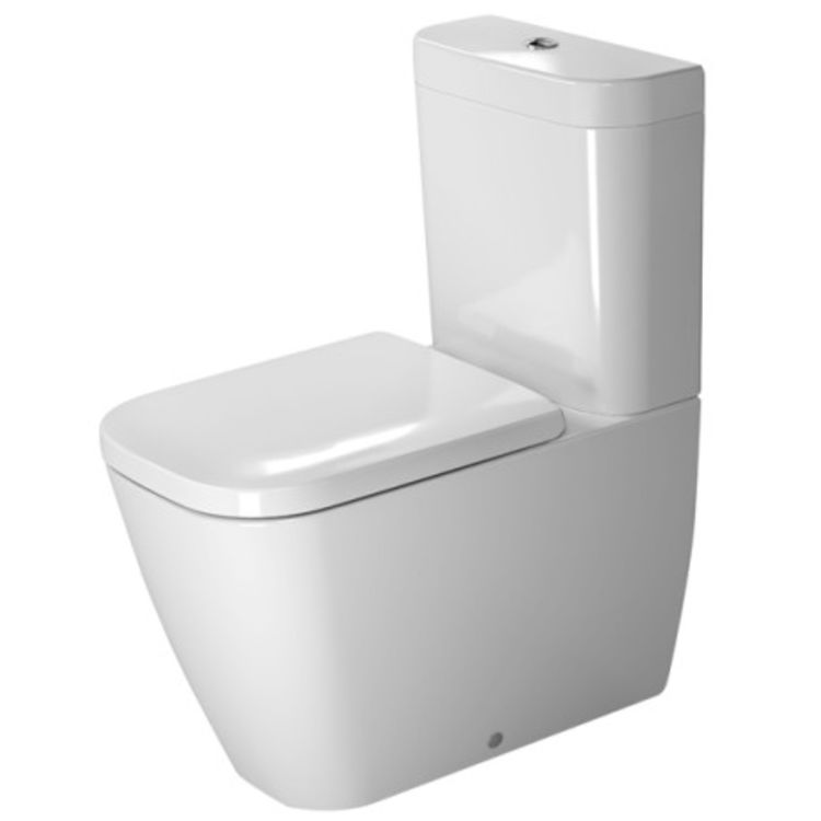 Duravit 2134092092 Happy D.2 Dual Flush Two-Piece Floor Mounted Close Coupled Elongated Toilet - White
