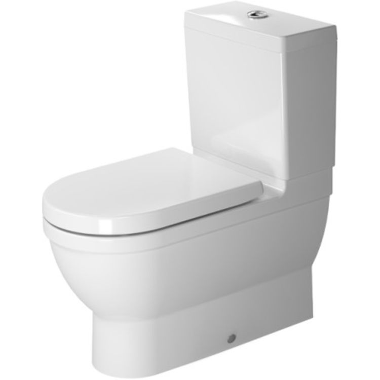 Duravit 2141092092 Starck 3 Dual Flush Two-Piece Floor Mounted Close Coupled Elongated Toilet - White