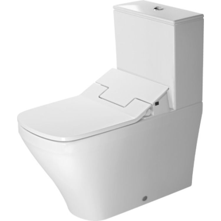Duravit 2156592092 DuraStyle Dual Flush Two-Piece Floor Mounted Close Coupled Elongated Toilet with SensoWash - White