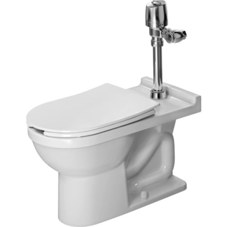 Duravit 2165010000 Starck 3 Single Flush One-Piece Floor Mounted Visible Inlet Elongated Toilet in White Finish