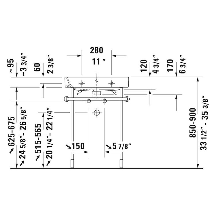 Duravit 2318600030 Happy D.2 23 5/8" Wall Mount Bathroom Sink with Overflow With Mount Type