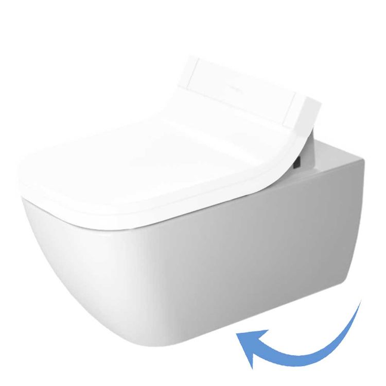 Duravit 2550590092 Happy D.2 24 3/8" One-Piece Wall Mounted Rimless Elongated Toilet - White