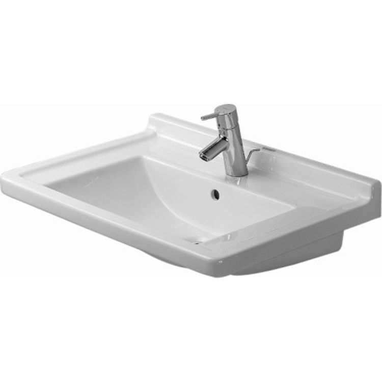 Duravit 03047000001 Starck 3 27 1/2" Wall Mount Bathroom Sink with Overflow 