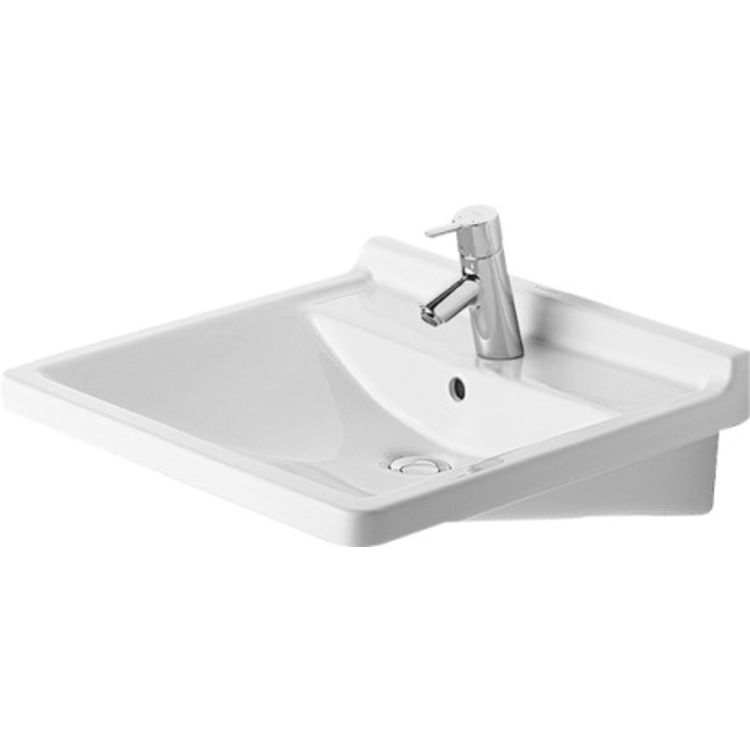 Duravit 03096000301 Starck 3 23 5/8" Wall Mount Bathroom Sink with Overflow and Tap Platform 