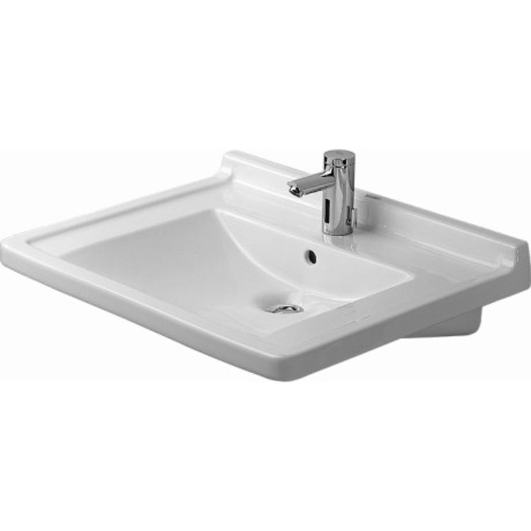 Duravit 03097000301 Starck 3 27 1/2" Wall Mount Bathroom Sink with Overflow and Tap Platform 