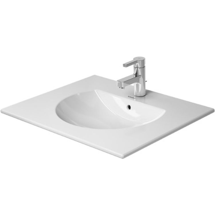 Duravit 04996300301 Darling New 24 3/4" Wall Mount Bathroom Sink with Overflow and Tap Platform 