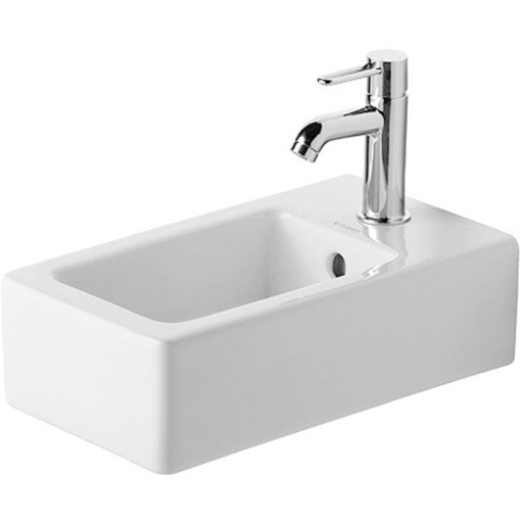 Duravit 07022500001 Vero 9 3/4" Wall Mount Bathroom Sink with Overflow and Tap Platform 