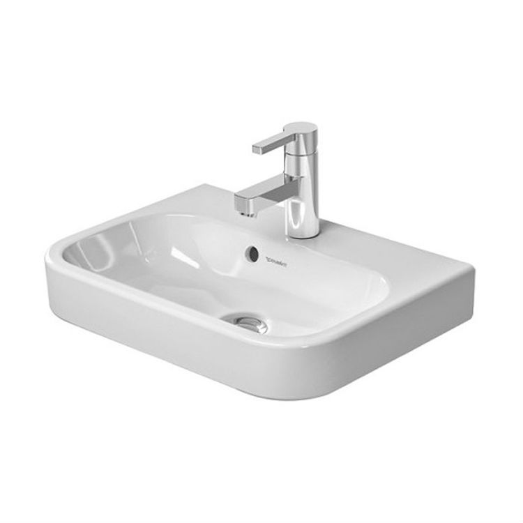 Duravit 07105000001 Happy D.2 19 5/8" Wall Mount Vanity Bathroom Sink with Overflow and Tap Platform 