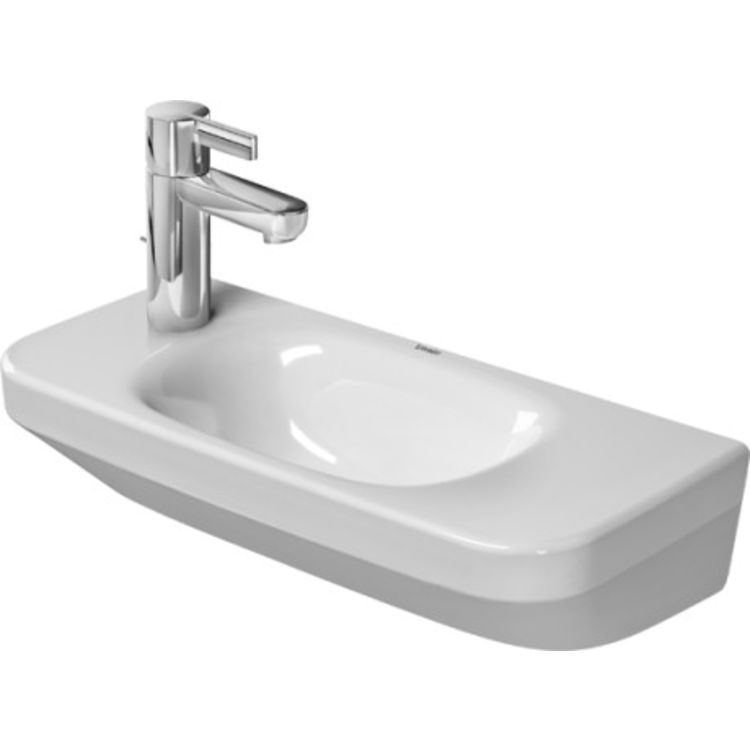 Duravit 07135000001 DuraStyle 19-5/8" Wall Mount Handrinse Bathroom Sink - No Holes, Overflow and Tap Platform 