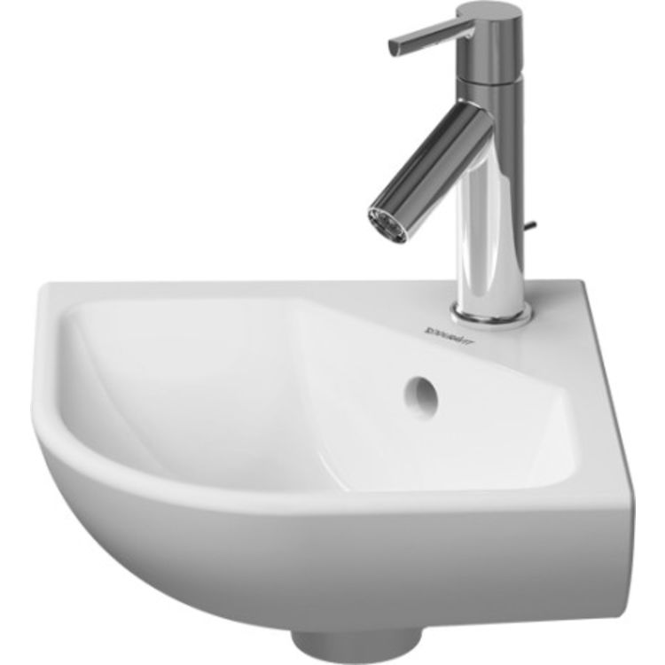 Duravit 0722430000 ME by Starck 17 1/8" Wall Mount Bathroom Sink with Overflow and Tap Platform 