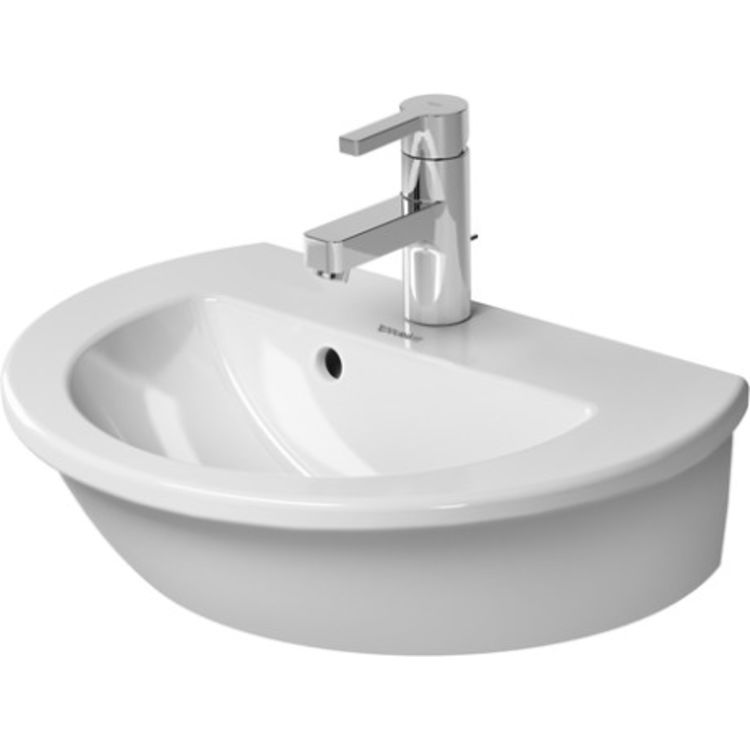 Duravit 07314700001 Darling New 18 1/2" Wall Mount Bathroom Sink with Overflow and Tap Platform 